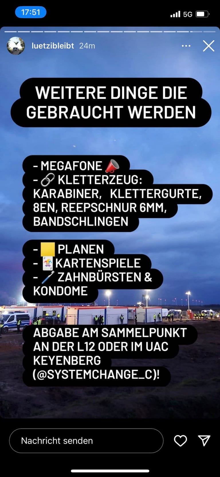 Die Liste der Aktivisten: Neben Zahnbürsten und Kartenspielen werden auch Kondome gebraucht.