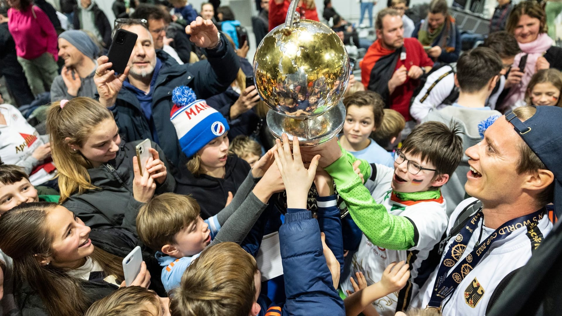 Ankunft der Hockey Nationalmannschaft nach dem WM-Triumph