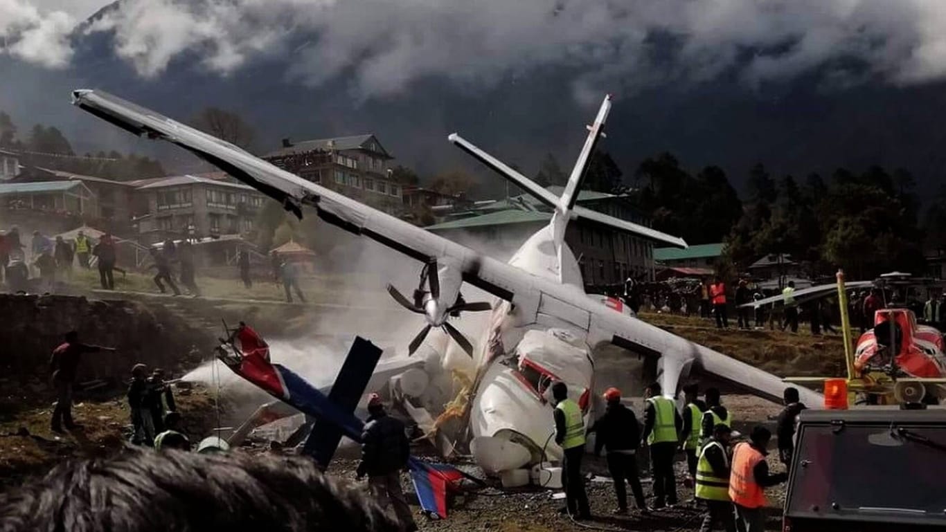 Unfallstelle nach einem Flugzeugzusammenstoß in Nepal im Jahr 2019: Immer wieder kommt es in der Region zu Zwischenfällen.