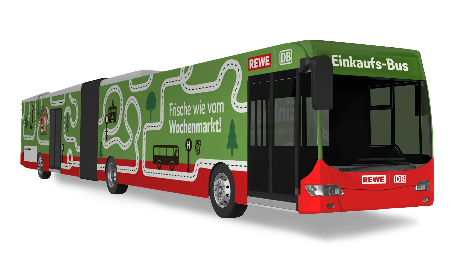 Der Einkaufs-Bus von Rewe und Bahn