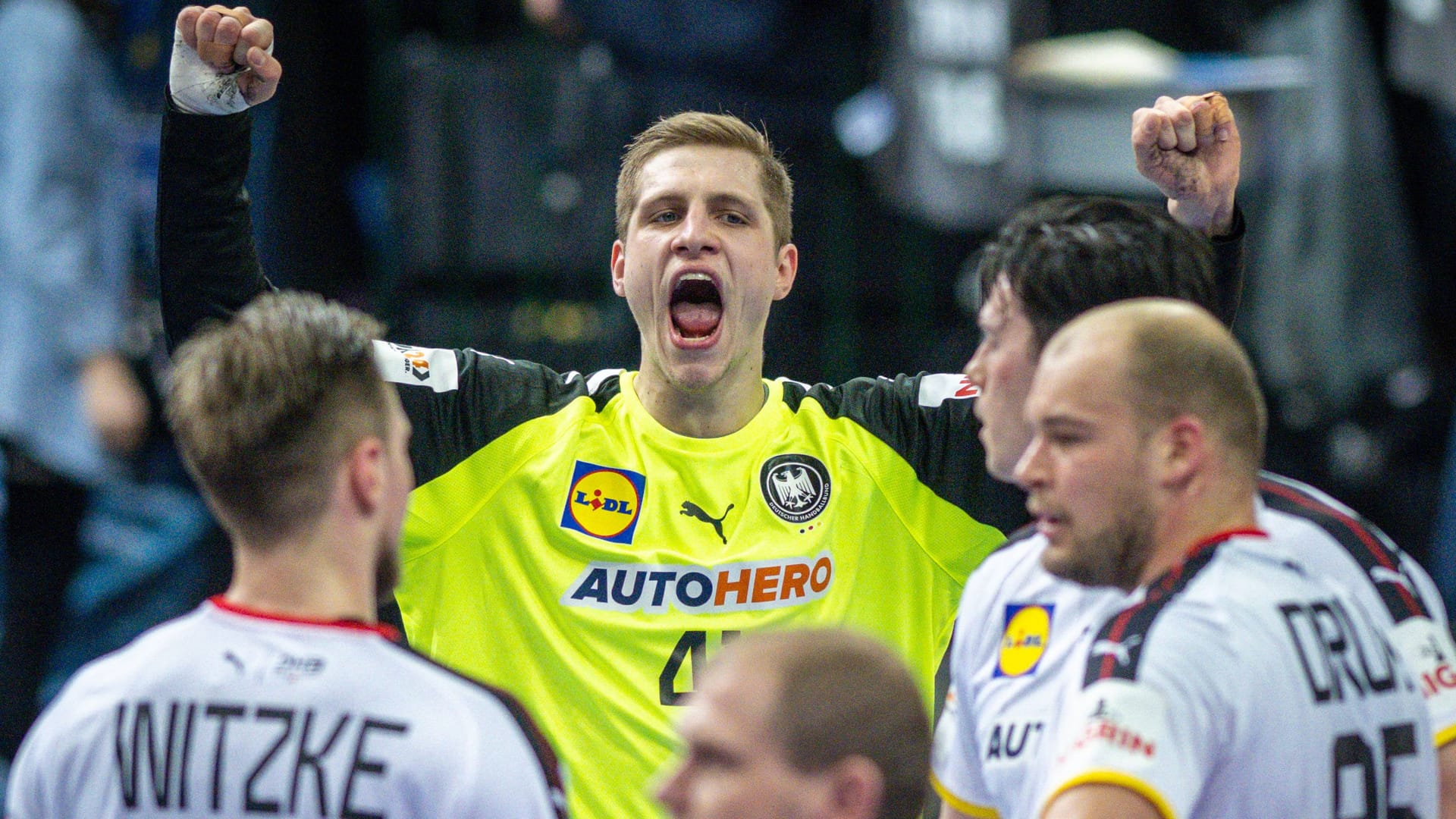 Joel Birlehm jubelt: Die deutschen Handballer glänzten gegen Argentinien.