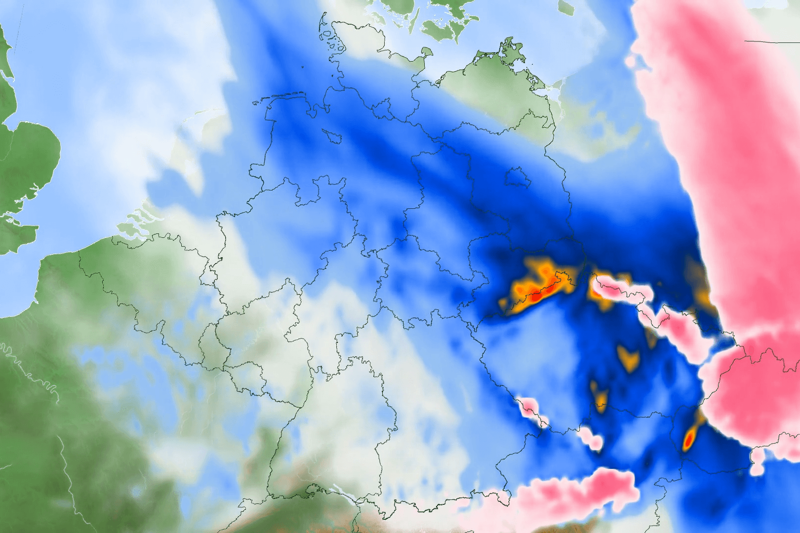 Graupelgewitter und stürmische Böen: Wetterkarten zeigen, in welchen Regionen es in den kommenden Tagen besonders ungemütlich wird.