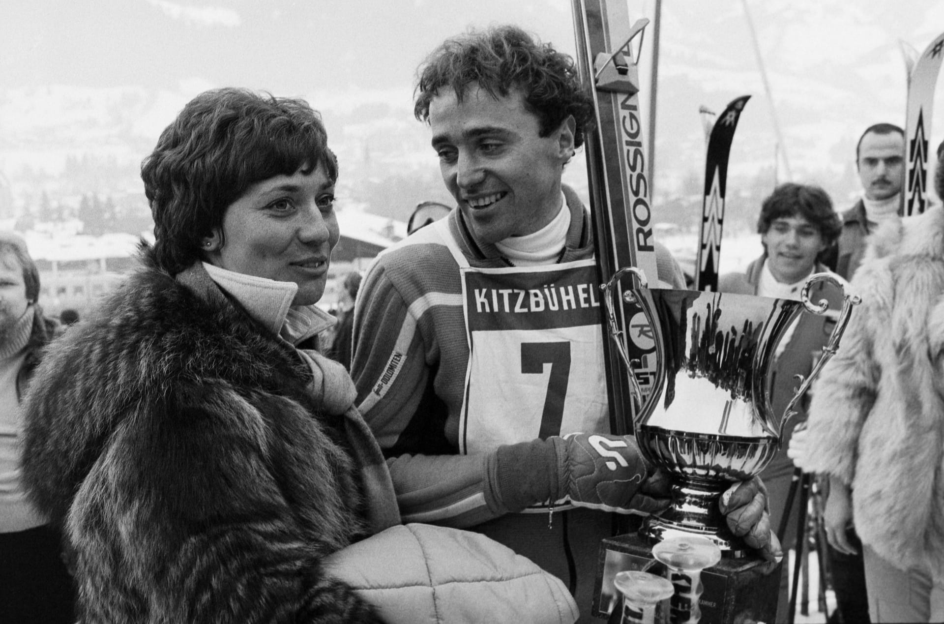 Ski Weltcup in Kitzbühel 1979: Rosi Mittermaier feuerte ihren Freund Christian Neureuther (r.) an.