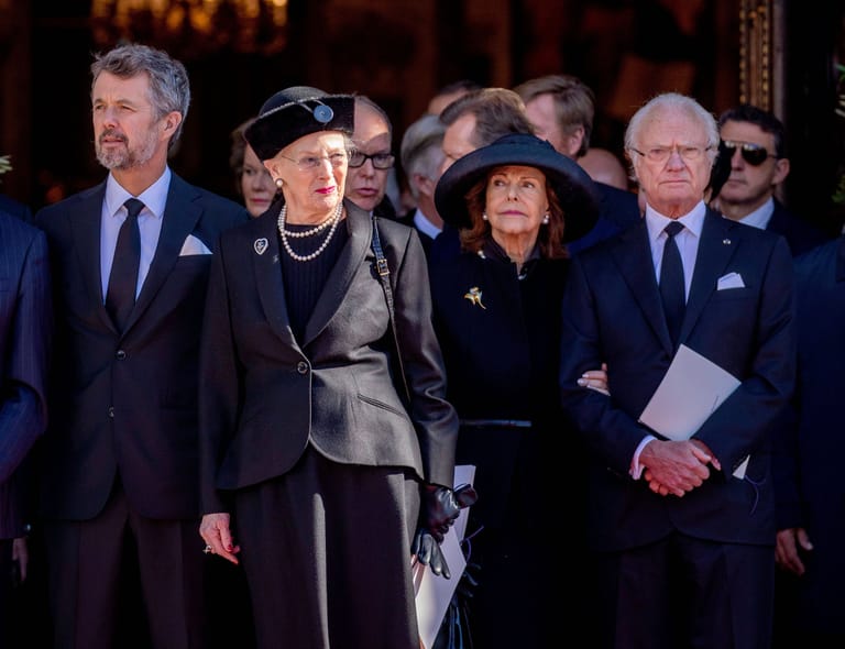 Prinz Frederik, Königin Margrethe II., Königin Silvia und König Carl XVI. Gustaf