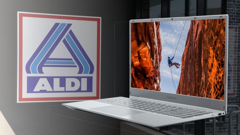 Medion-Notebook vor Aldi-Nord-Logo: Ist das Angebot seinen Preis wert?