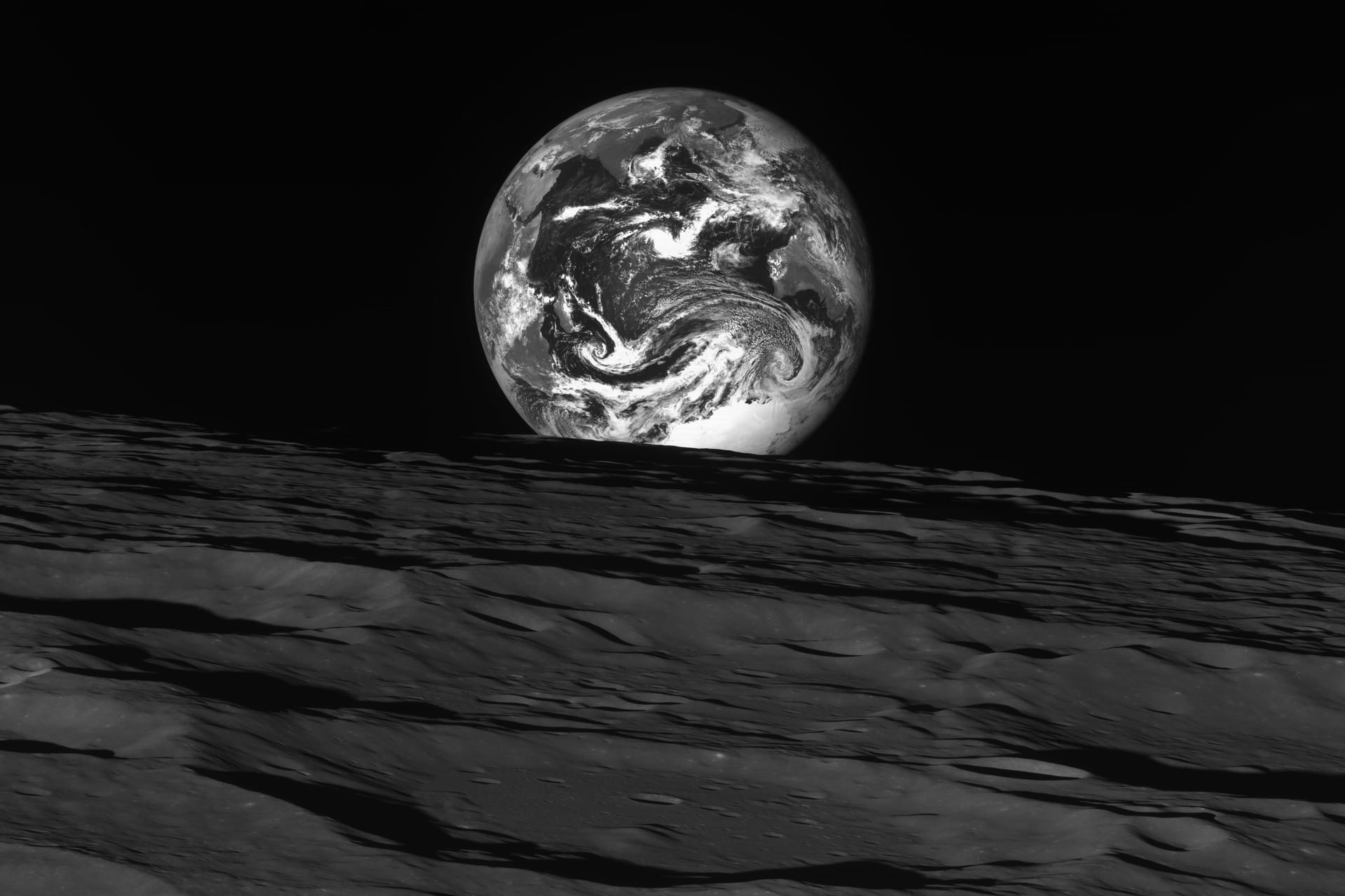 Aufnahme der Erde vom Mond: Südkoreas Sonde "Danuri" hat die Aufnahmen gemacht.