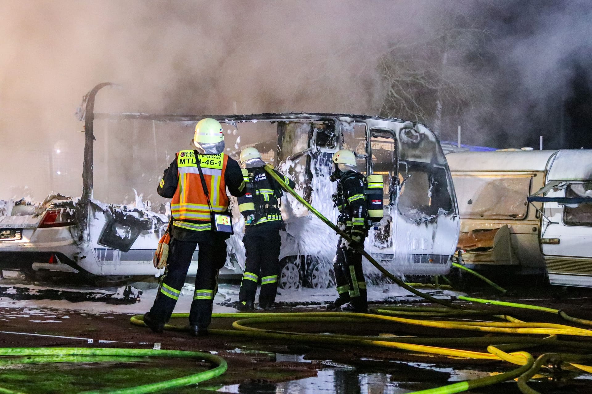 Brand auf Campingplatz in Maintal: Die Brandursache muss nun noch ermittelt werden.