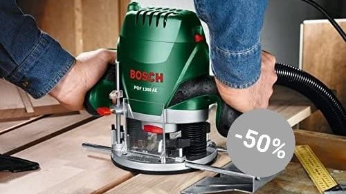 Bosch-Werkzeug im Angebot: Die Oberfräse POF 1200 AE von Bosch überzeugt mit einem guten Preis-Leistungs-Verhältnis.