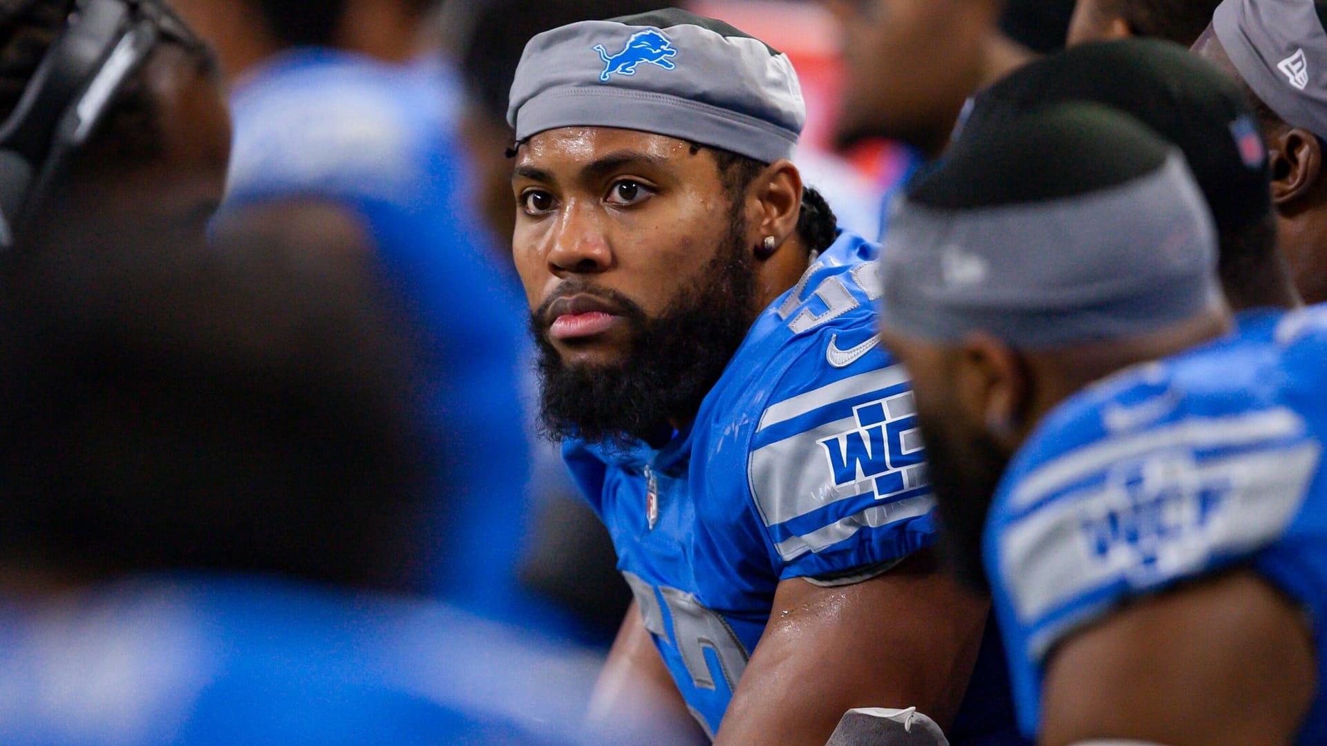 Detroit Lions Linebacker Jessie Lemonier im Jahr 2021: Er ist gestorben.