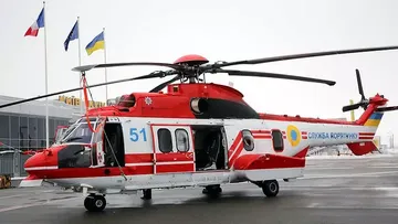 H225-Puma-Hubschrauber: Das ukrainische Innenministerium nutzt den Helikopter für den Katastrophenschutz.