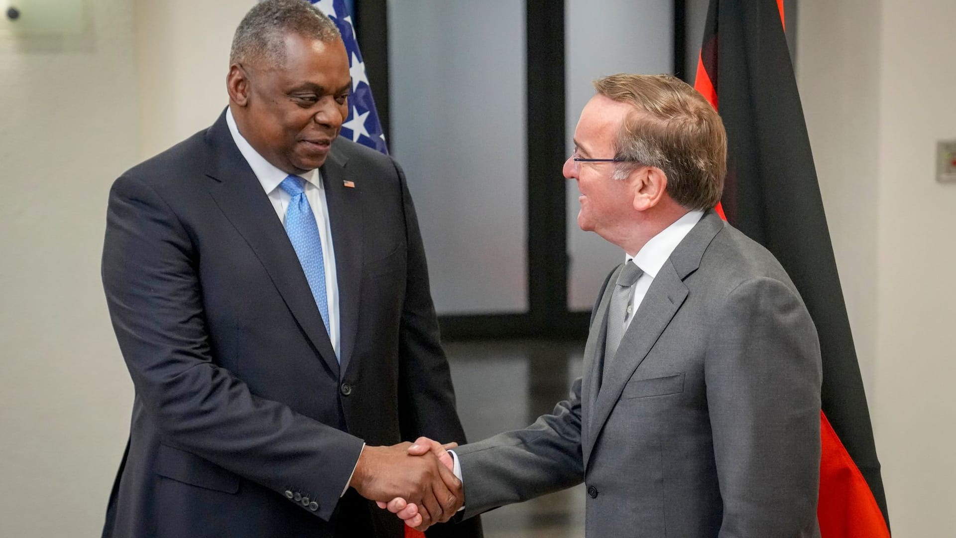 Lloyd Austin und Boris Pistorius: Gleich am ersten Tag gab es ausländischen Besuch.