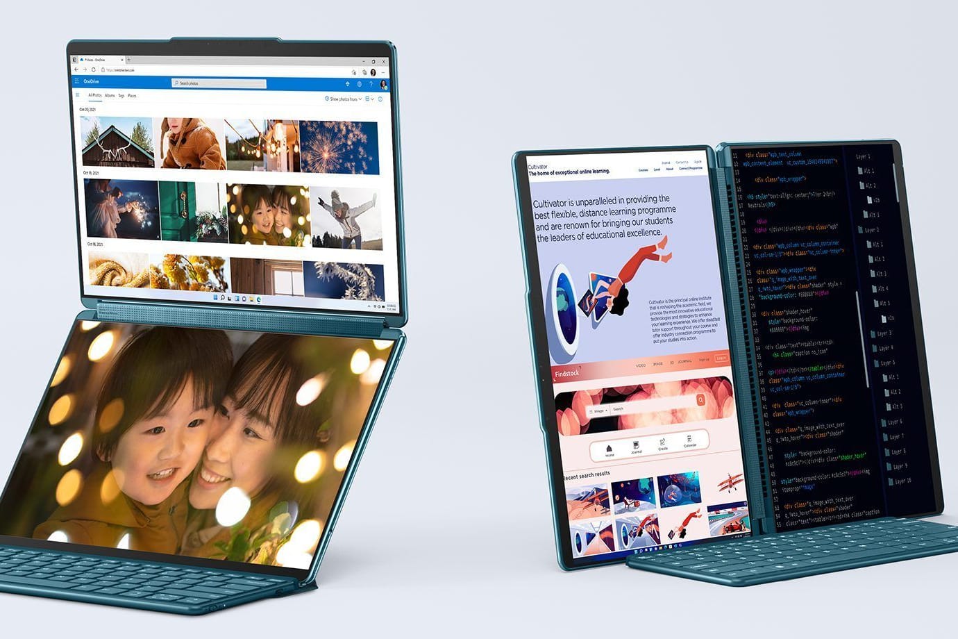 Das Yoga 9i Dual von Lenovo: Ein Laptop an beiden Seiten aus OLED-Displays besteht.