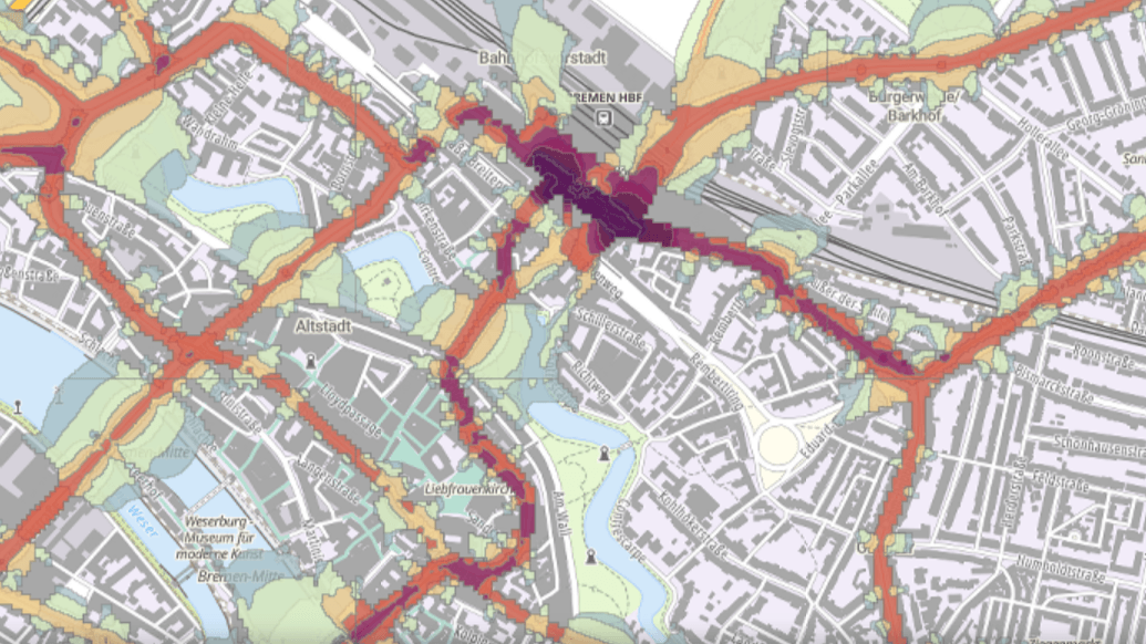 Hotspot Hauptbahnhof: Hier werden Werte von 75 bis 80 Dezibel gemessen.