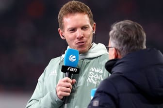 Klare Ansage: Bayern-Trainer Julian Nagelsmann vor dem Spiel in Leipzig beim Interview mit Sat.1.
