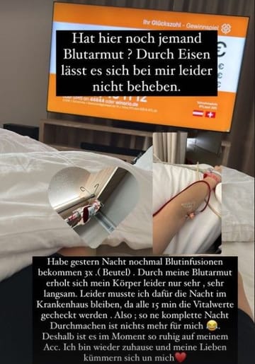 Anna-Maria Ferchichi teilte dieses Foto aus dem Krankenhaus auf Instagram.
