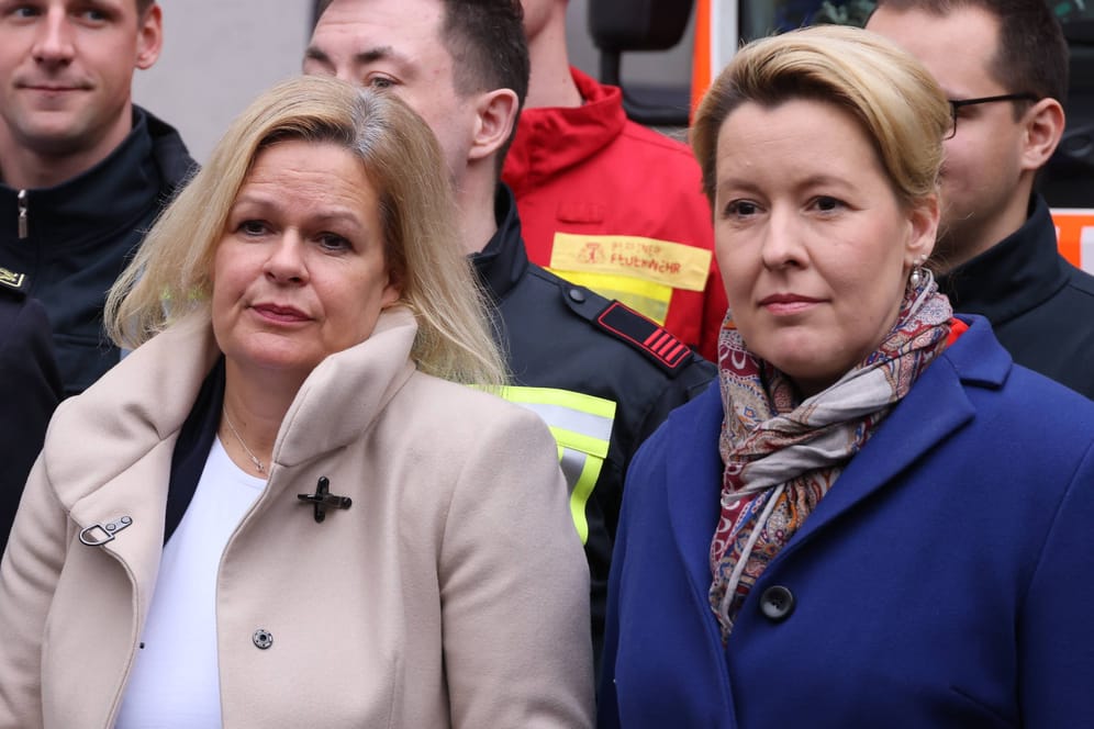 Nancy Faeser und Franziska Giffey: Die SPD-Politikerinnen haben ein gemeinsames Problem.