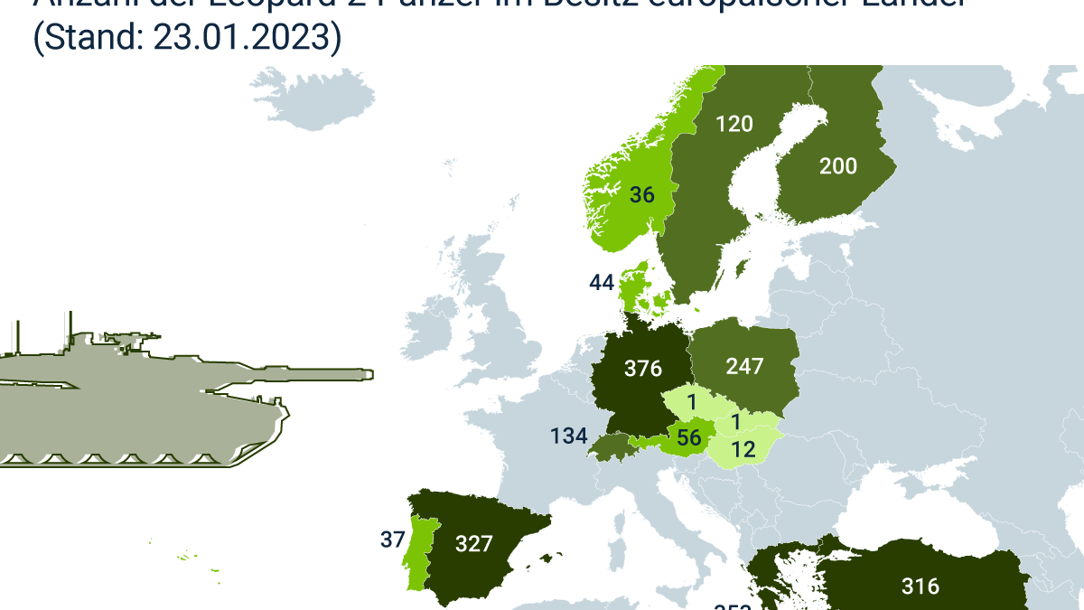 Diese Länder könnten Leopard-Panzer liefern (Infografik).