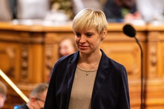 Olga Petersen bei einer Sitzung der Hamburger Bürgerschaft: Die AfD-Politikerin stammt aus Russland.