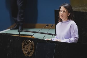 "Russland muss diesen Krieg beenden": Annalena Baerbock vor den Vereinten Nationen.