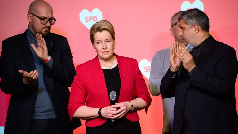 Franziska Giffey am Wahlabend: Die Zukunft der bisherigen SPD-Regierungschefin von Berlin ist ungewiss.