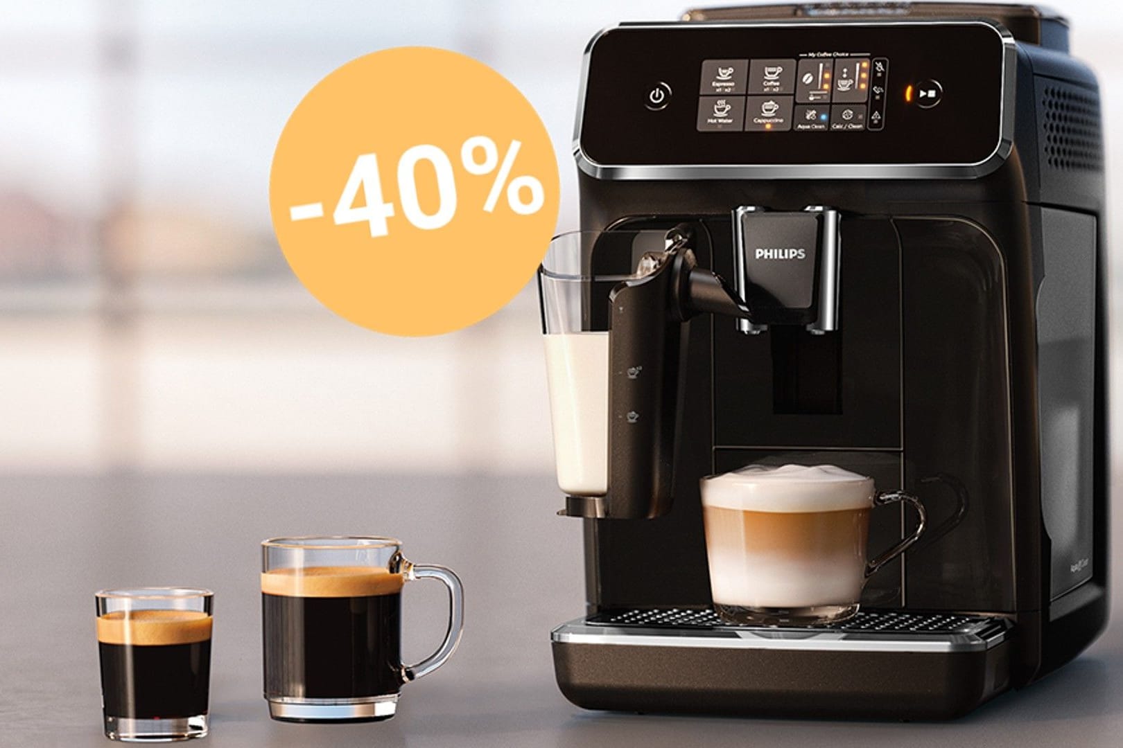 Ein Kaffeevollautomat von Philips: Ab heute gibt es das Modell EP2231/40 mit Milchsystem stark reduziert.