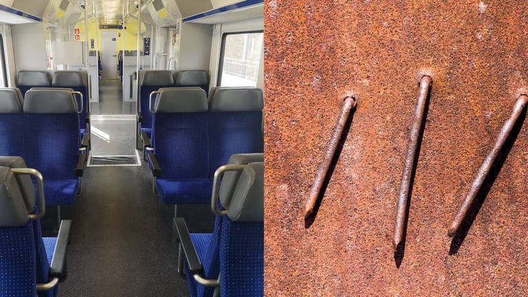 Bahnsitze/Schrauben (Symbolfotos): Die Bundespolizei ermittelt wegen des Verdachts der gefährlichen Körperverletzung.