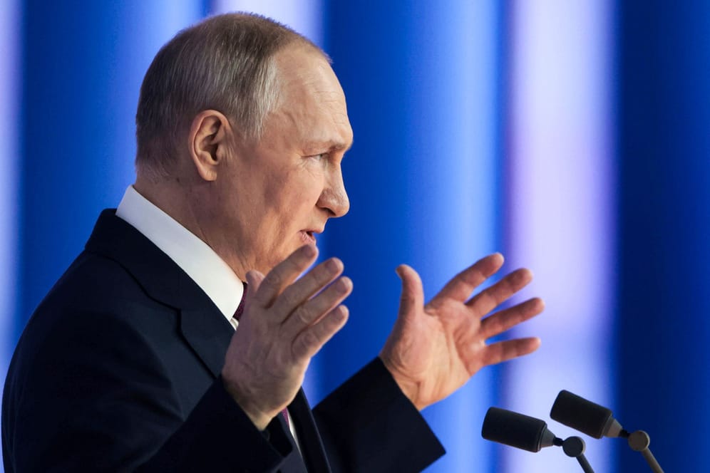 Wladimir Putin während seiner Rede zur Lage der Nation: Die Protestaktion des Regionalpolitikers dürfte im Kreml kaum auf Verständnis stoßen.