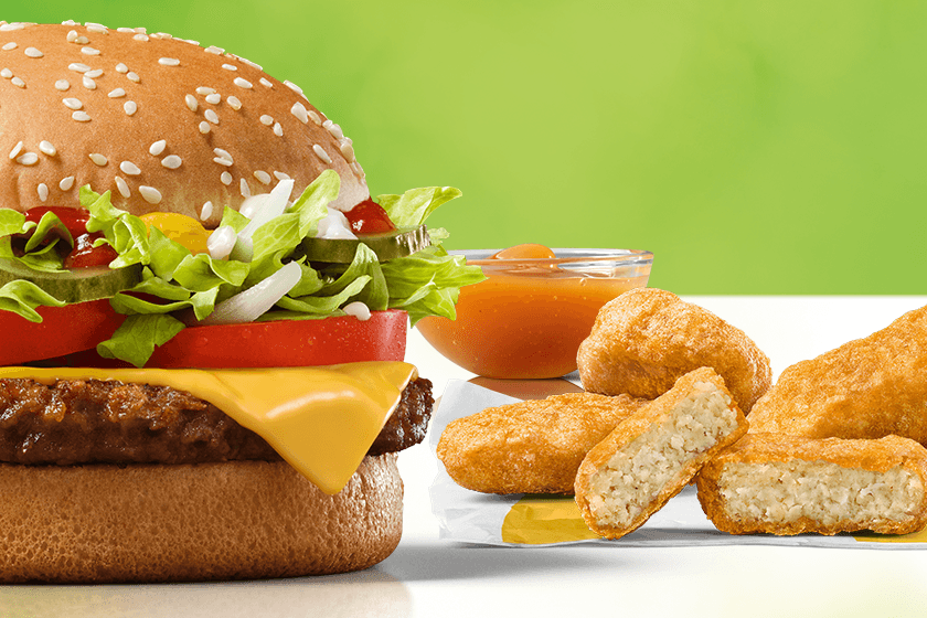 Der neue Plant-Burger von McDonalds sowie die Plant-McNuggets. Sie sollen auch auf Wunsch ins Happy Meal.