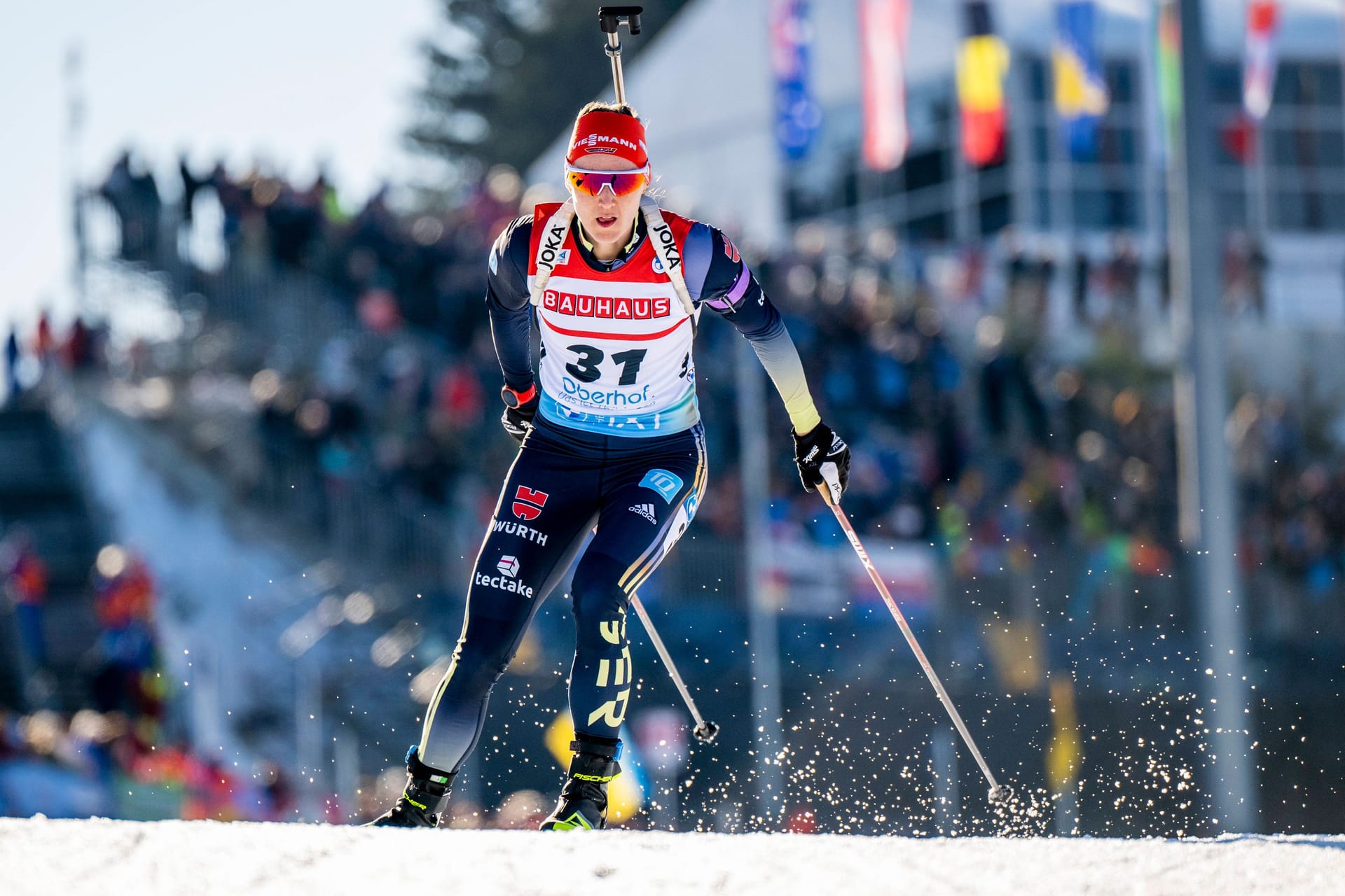 Denise Herrmann-Wick: Die deutsche Biathletin holte bereits Gold und Silber in Sprint und der Verfolgung.