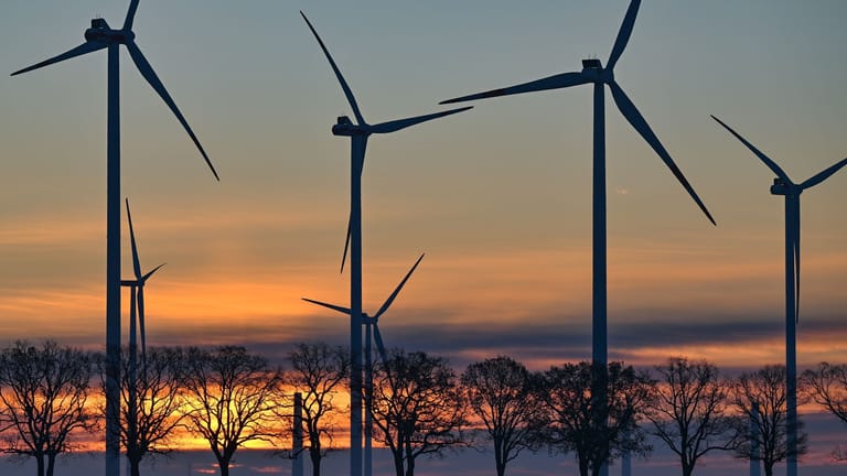 Windenergiepark in Brandenburg: Scholz will bis 2030 "im Schnitt vier bis fünf Windräder jeden Tag" an Land bauen lassen.