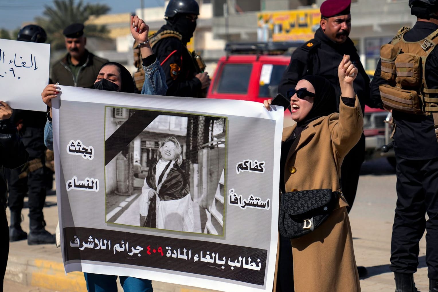 Demonstration in Bagdad: Die jungen Frauen fordern eine Strafe für Tiba Alis Mörder.