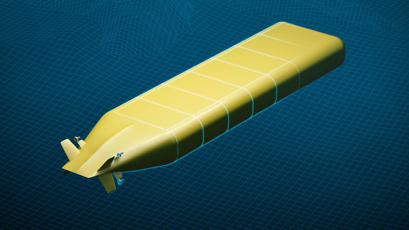 Eine grafische Darstellung der U-Boot-Drohne.