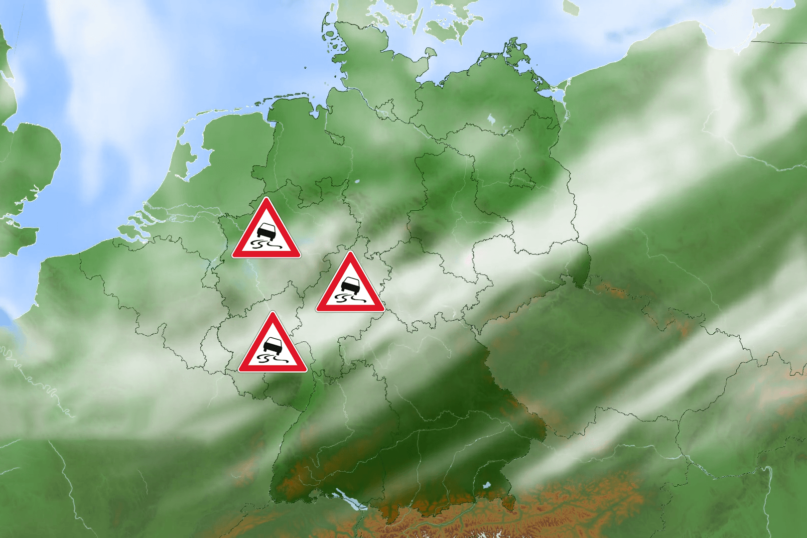 In der Nacht zu Freitag: Wetterkarten zeigen, in welchen Regionen es gefährlich glatt wird und wie sich das Wetter am Wochenende entwickelt.