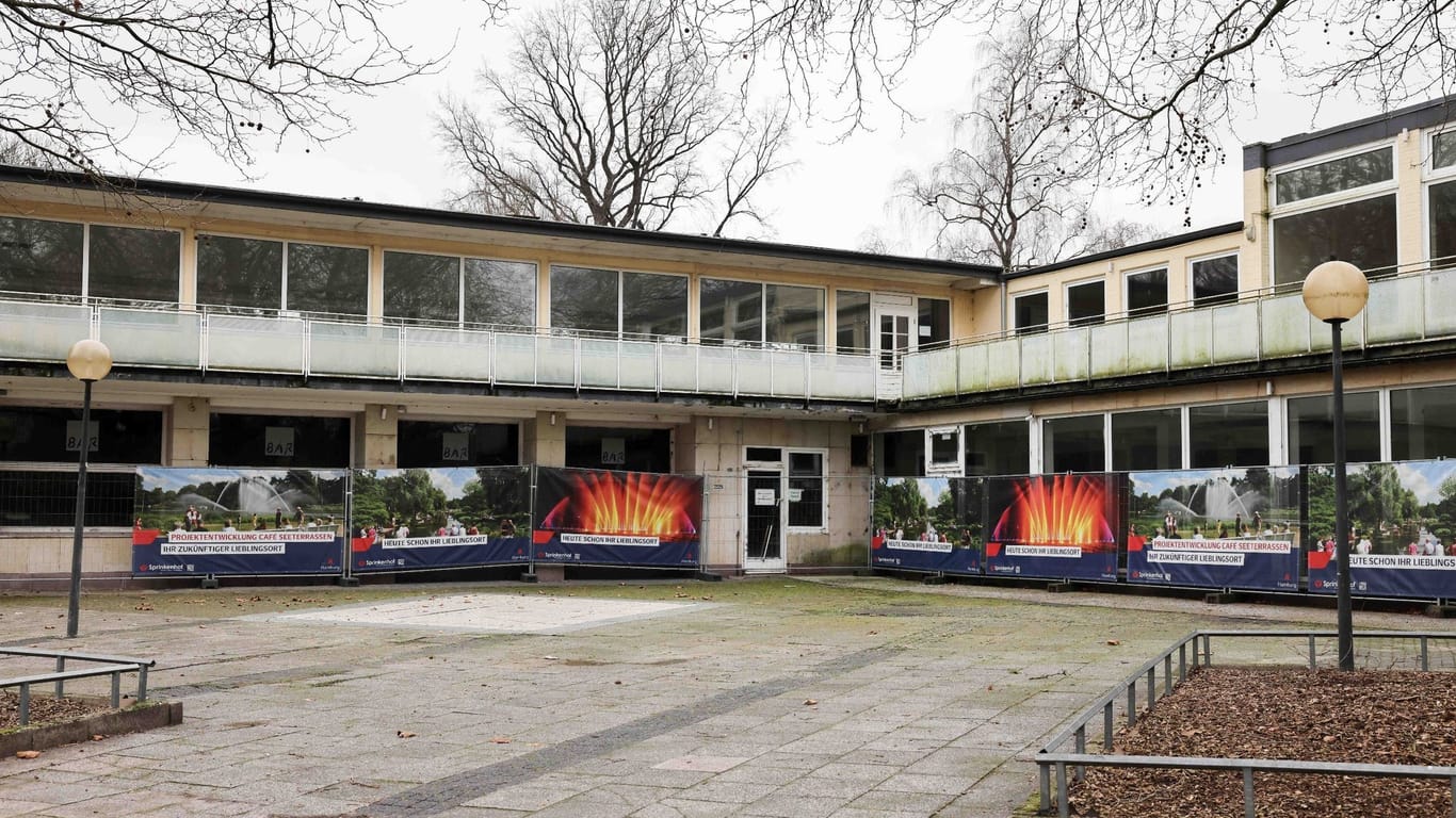 Café Seeterrassen in Hamburgs Park Planten un Blomen