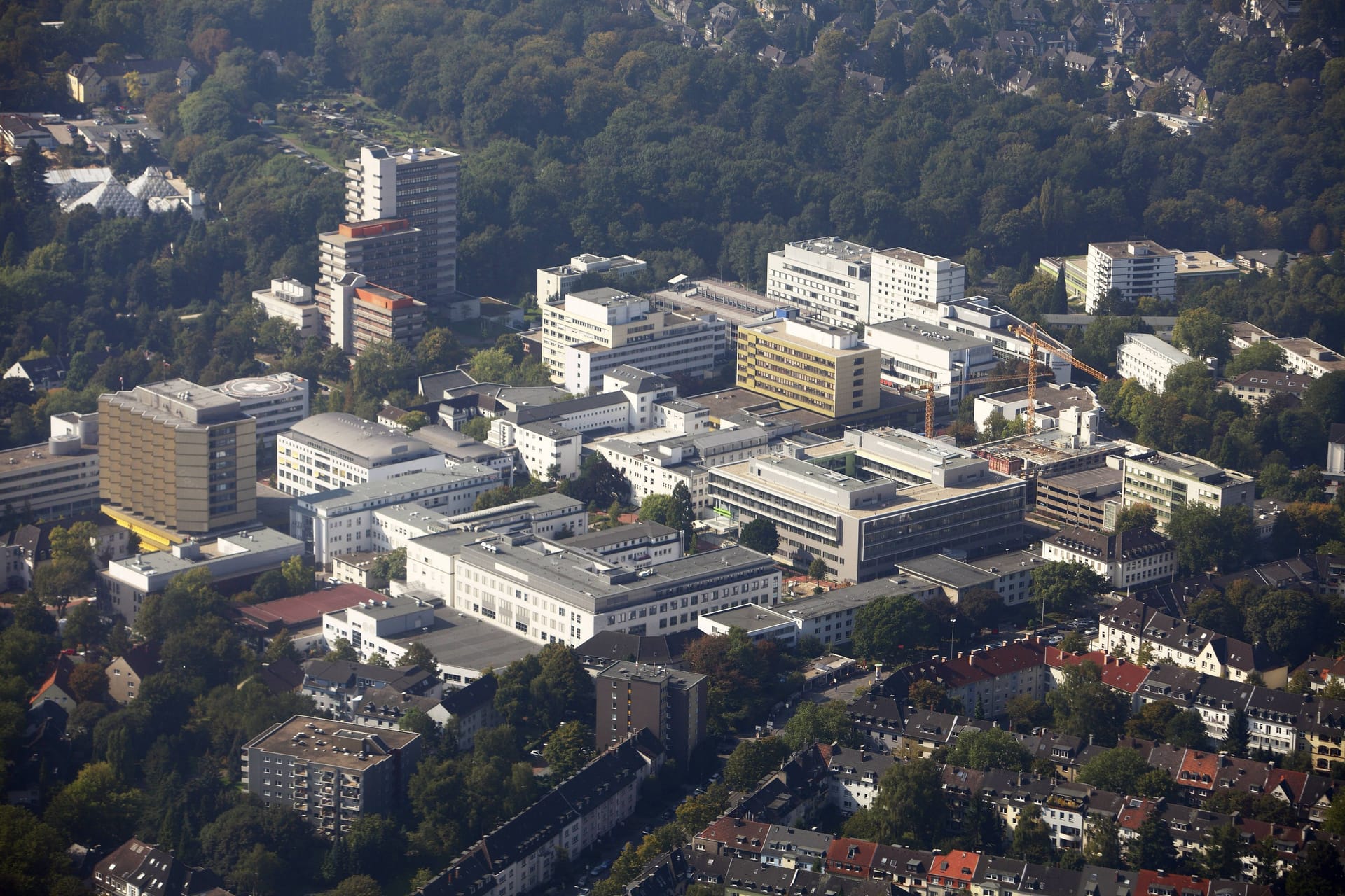 Das Universitätsklinikum Essen von oben (Archiv): Das Baby wurde in der Kinderklinik des Universitätsklinikums behandelt.