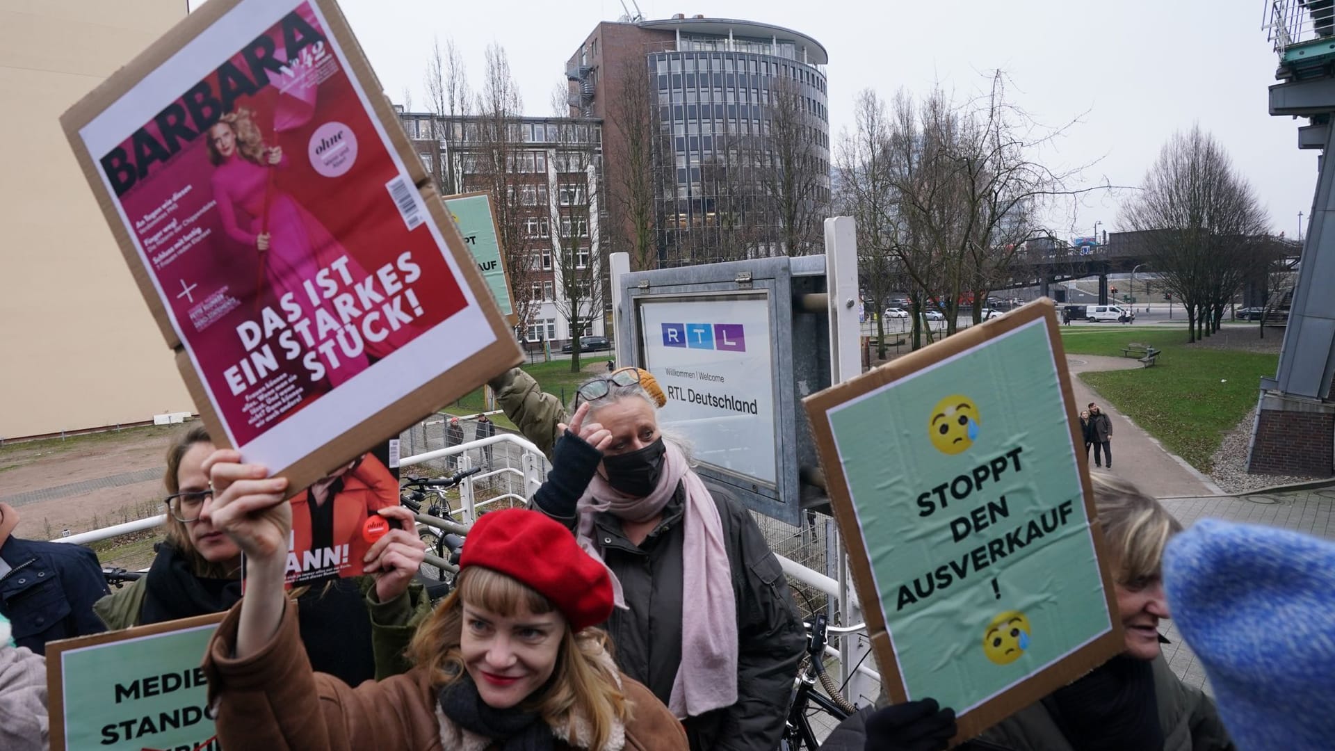 G&J-Mitarbeiter demonstrieren in Hamburg (Archivbild).