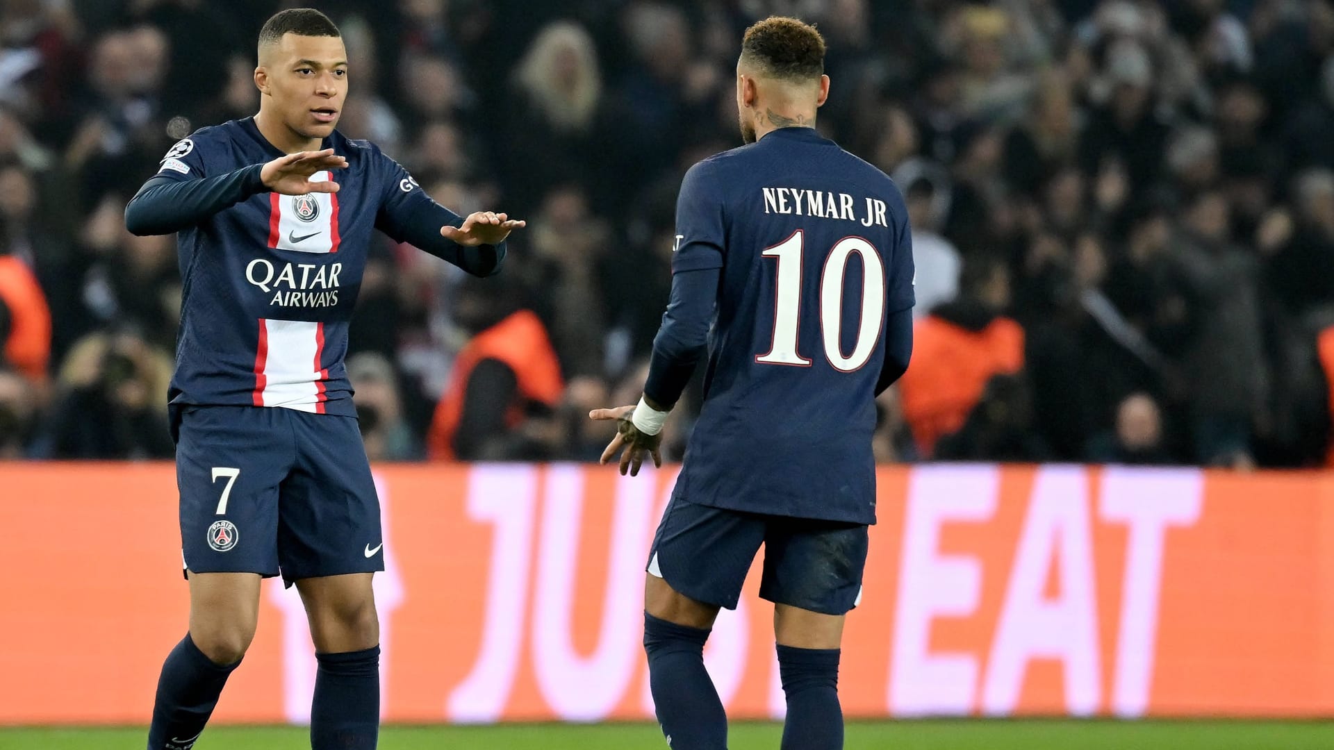 Kylian Mbappé (l.) und Neymar: Sie müssen im Rückspiel in München abliefern.