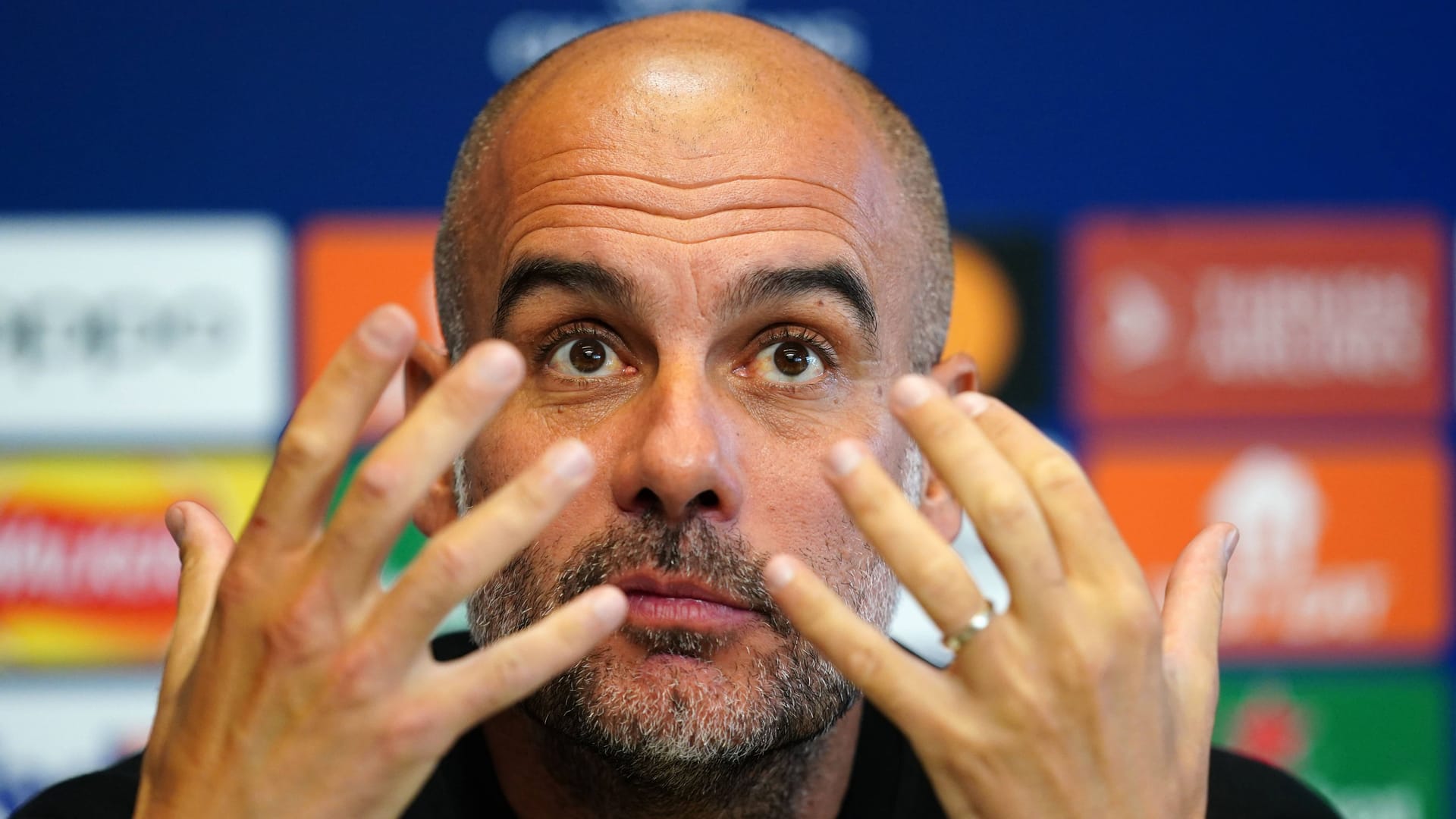 Eindringliche Worte: Pep Guardiola sieht eine Kampagne gegen seinen Verein Manchester City. Eindringliche Worte: Pep Guardiola sieht eine Kampagne gegen seinen Verein Manchester City.
