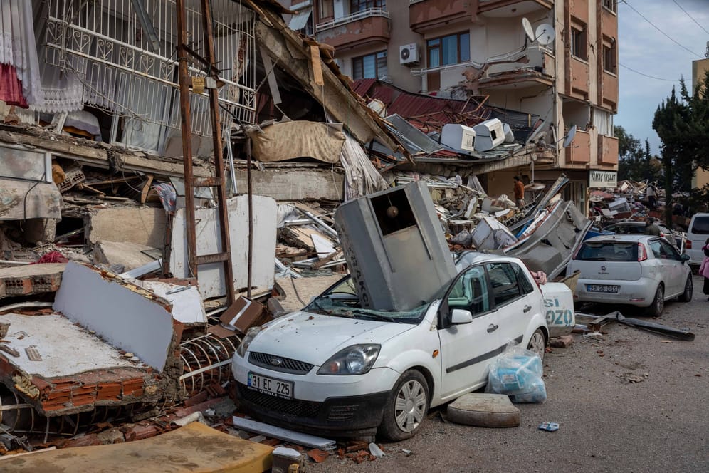 Die türkische Stadt Antakya: Nach dem Erdbeben liegen viele Gebäude in Trümmern.
