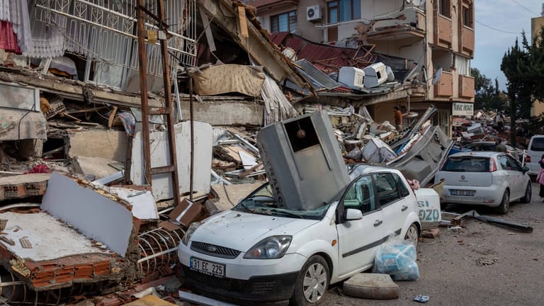 Die türkische Stadt Antakya: Nach dem Erdbeben liegen viele Gebäude in Trümmern.
