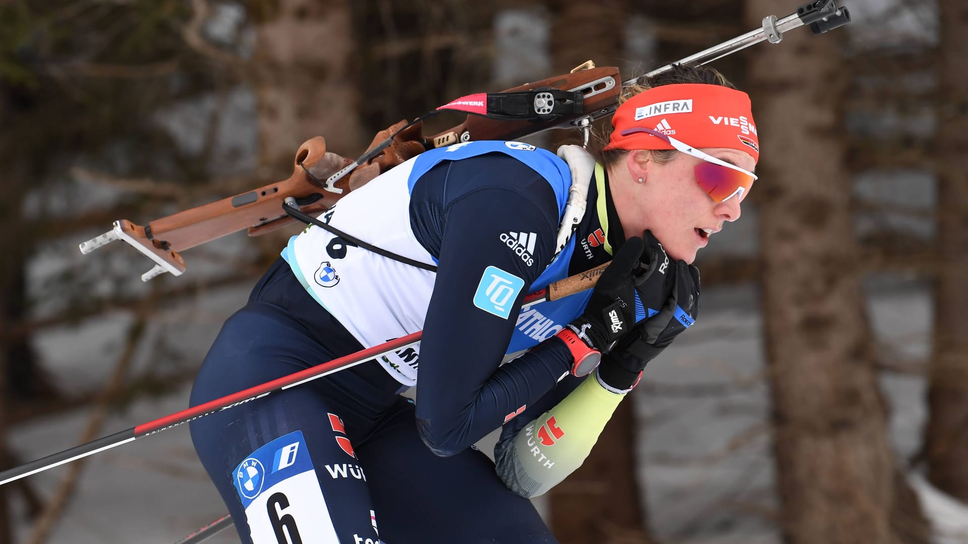 Denise Herrmann-Wick bei ihrem Triumph in der Verfolgung von Antholz.