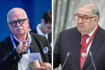 Peter Gauweiler (links) ist einer der Interessensvertreter von Milliardär Alischer Usmanow (Archivbilder): Nun soll ein Gutachten Usmanow entlasten.
