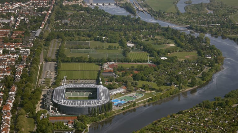 Luftbild des Weserstadions (Archivfoto): 76,5 Millionen Euro kostete der Bau. 2011 wurde es fertiggestellt.