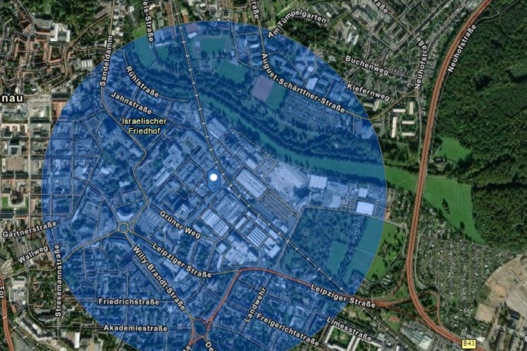 Der Sicherheitsbereich: Die Innenstadt ist betroffen.