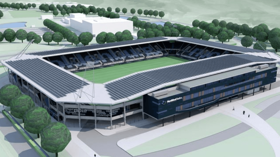 So könnte das Stadion am Marschweg bald aussehen: Bis zu 10.000 Zuschauer sollen dann Platz finden. So könnte das Stadion am Marschweg bald aussehen: Bis zu 10.000 Zuschauer sollen dann Platz finden.
