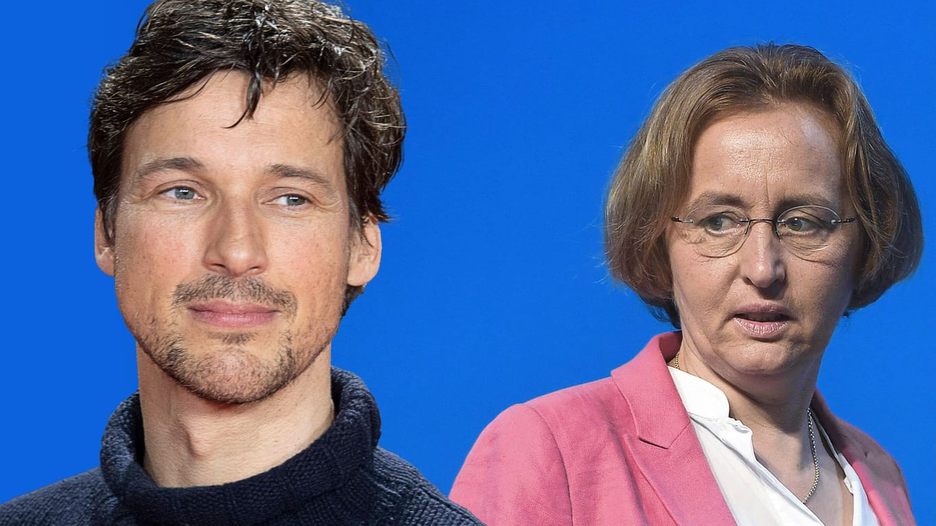 Florian David Fitz und Beatrix von Storch: Der Schauspieler widerspricht der AfD-Politikerin, sein Film sei transideologische Gehirnwäsche.