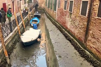 In Venedig sind viele Kanäle fast ausgetrocknet