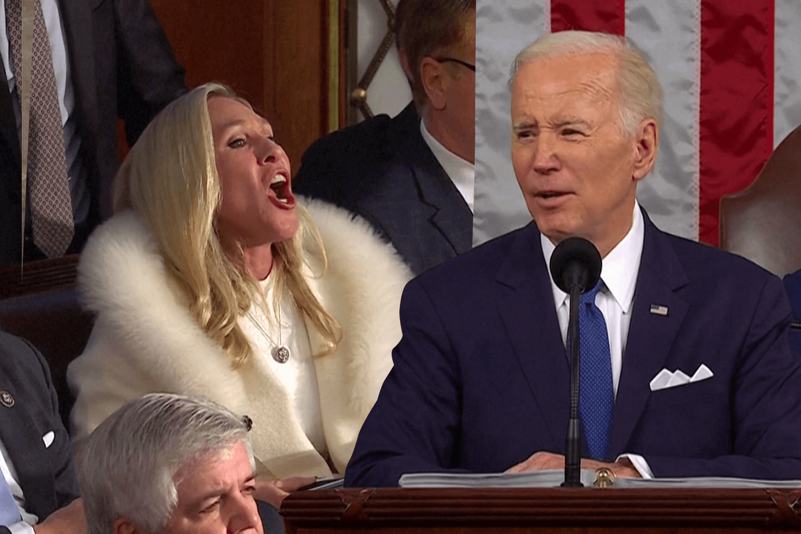 US-Präsident Biden bei seiner Rede: Bei einem Thema wurden die Republikaner laut.