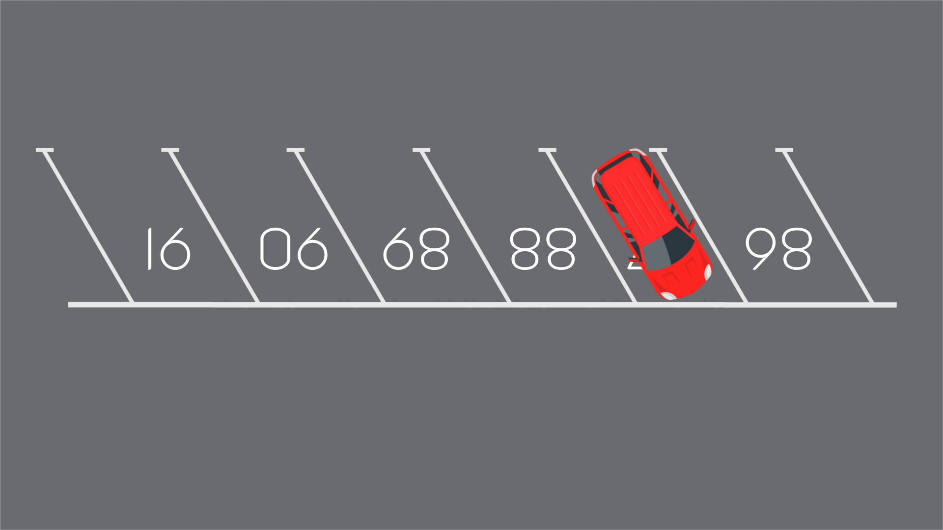 Logik-Rätsel: Auf welchen Parkplatz fährt das rote Auto?