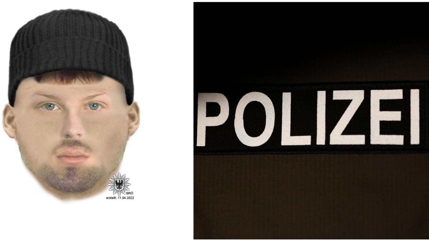 Phantombild des Verdächtigen: Die Brandenburger Polizei hofft auf Hinweise bei der Suche nach dem Mann.